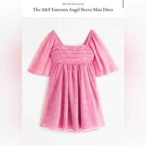 Abercrombie Emerson angel sleeve dress in pink